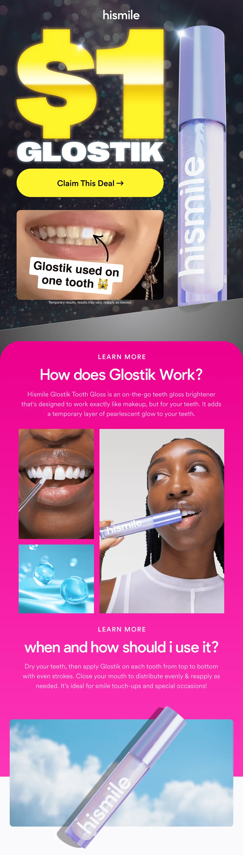 $1 GLOSTIK. Claim This Deal.
