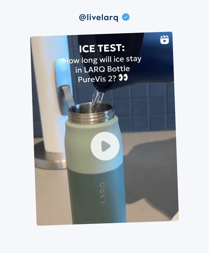 Instagram ice test: How long will ice start in LARQ Bottle PureVis 2?