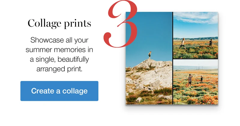 Collage prints. Showcase all your summer memories in a single, beautifully arranged print.