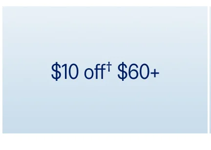 $10 off $60+