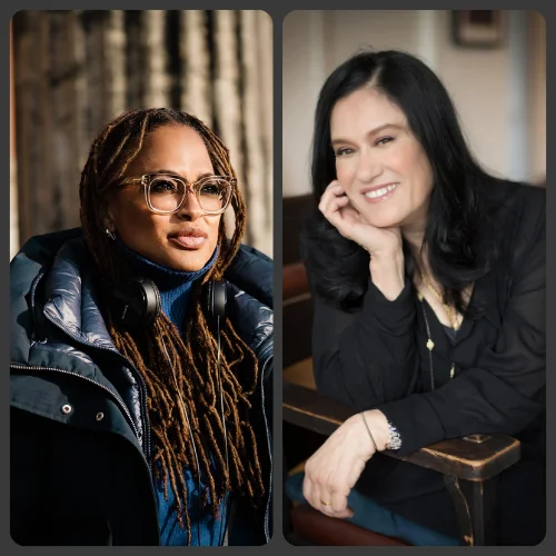 Portrait image collage of Ava DuVernay and Barbara Kopple.