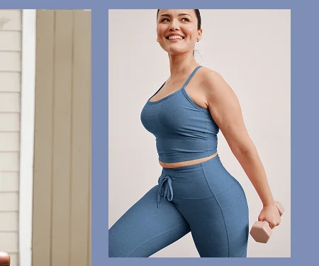 Spacedye Slim Racerback Cropped Tank in Washed Denim