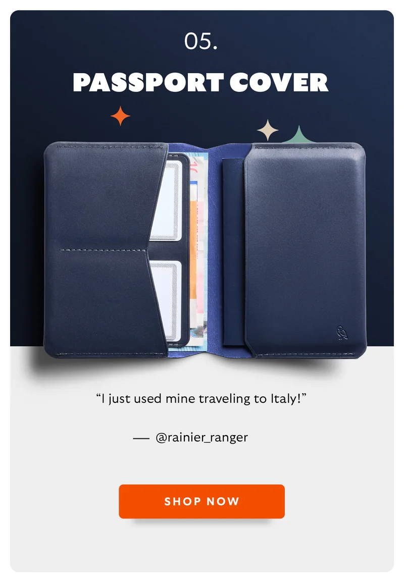 Passport Cover. “I just used mine traveling to Italy!” – @rainier_ranger