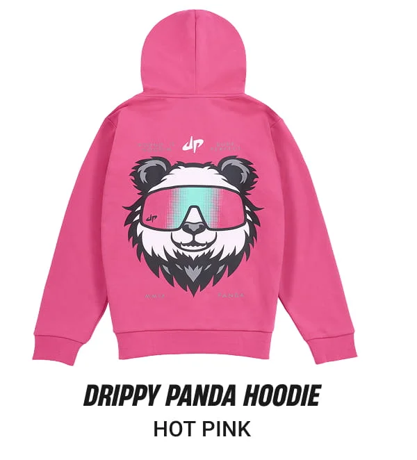 DRIPPY PANDA HOODIE HOT PINK