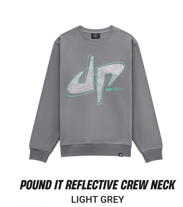 Pound It Reflective Crew Neck LIGHT GREY