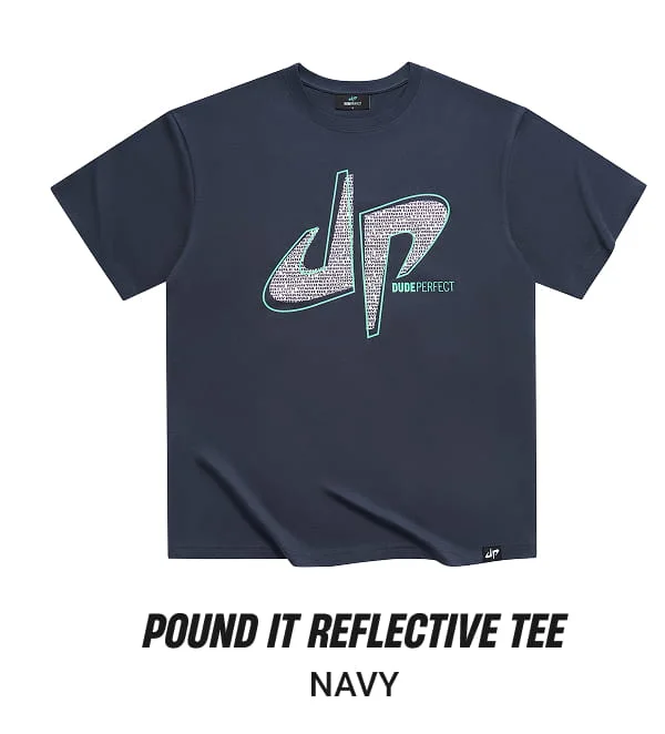 Pound It Reflective TEE NAVY