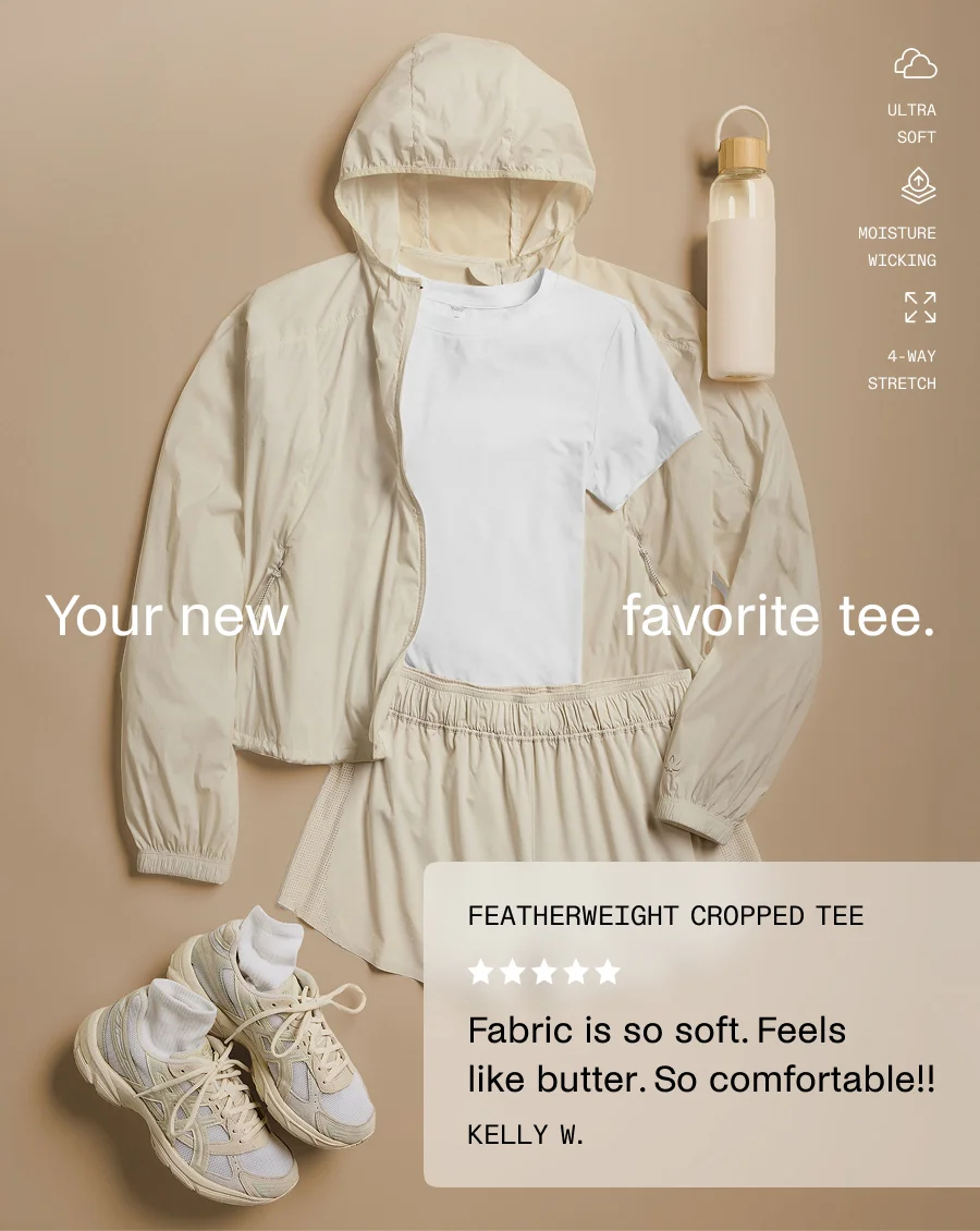Featherweight Cropped Tee in Cloud White