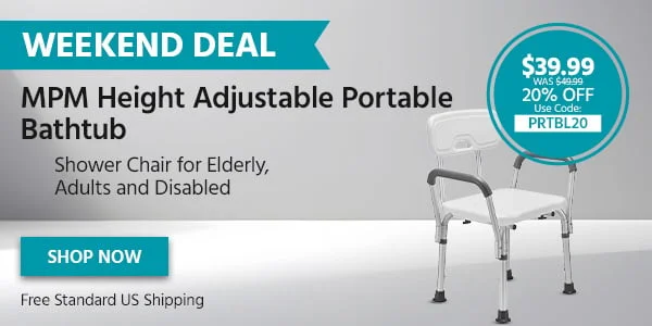 Weekend Deal. MPM Height Adjustable PPortable bathtub. Shower Chair For Elderly, Adults And Disabled. Shop Now. Free Standard US Shipping.