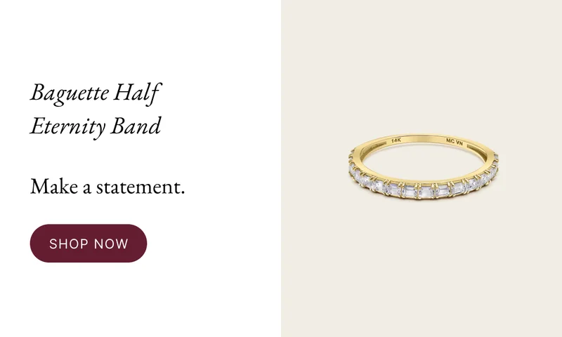 Baguette Half Eternity Band - Shop Now >