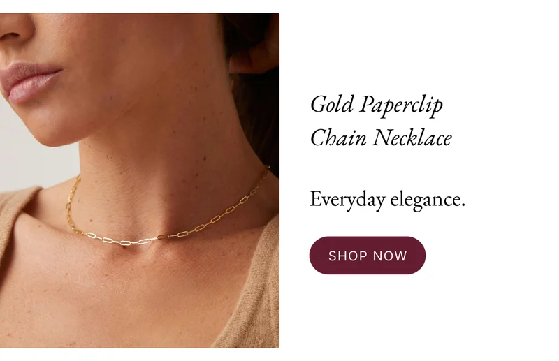 Gold Paperclip Chain Necklace - Shop Now >