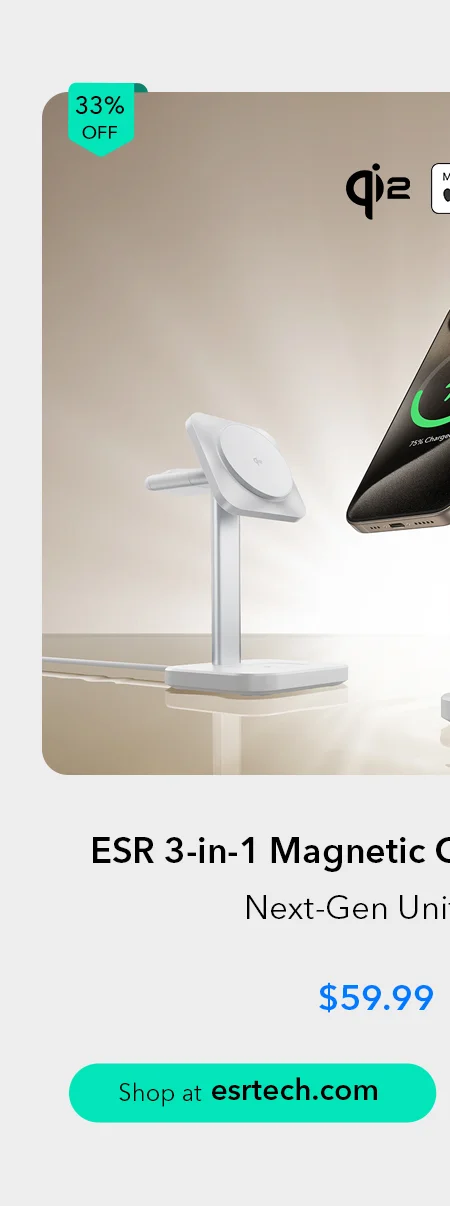 ESR 3-in-1 Magnetic Charging Station (Qi2)