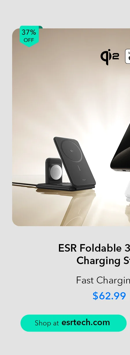 ESR Foldable 3-in-1 Magnetic Charging Station (Qi2)