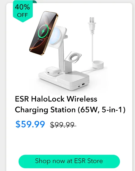 ESR HaloLock Wireless Charging Station (65W, 5-in-1)