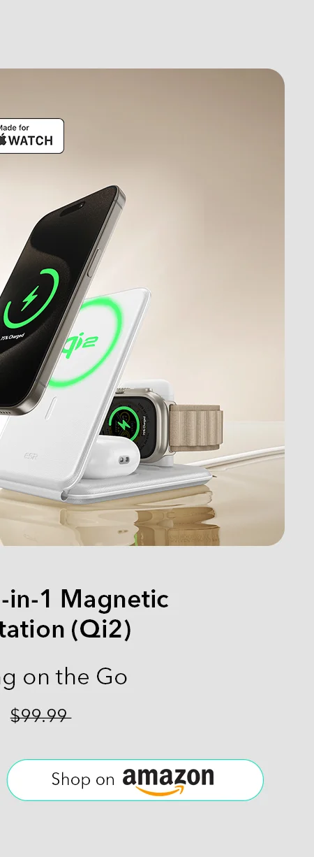 ESR Foldable 3-in-1 Magnetic Charging Station (Qi2)