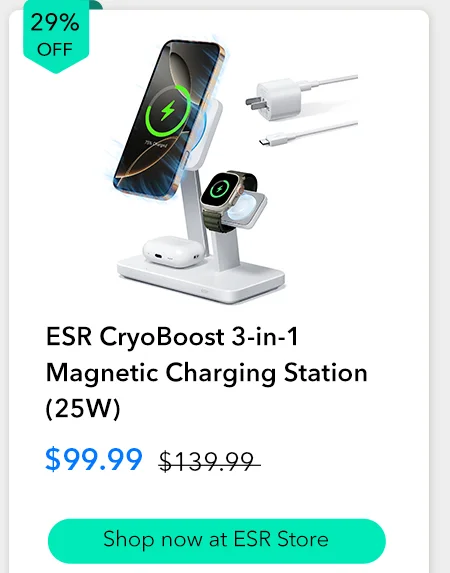 ESR CryoBoost 3-in-1 Magnetic Charging Station (25W)