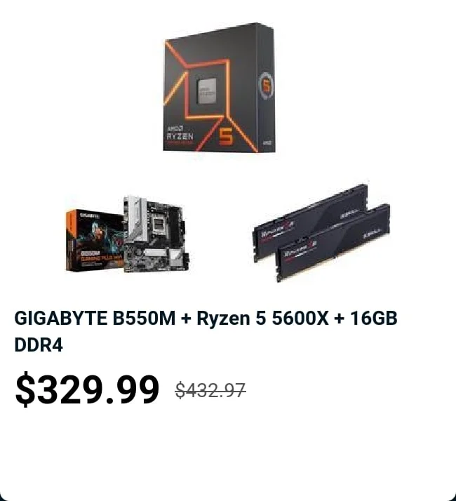 GIGABYTE B550M + Ryzen 5 5600X + 16GB DDR4