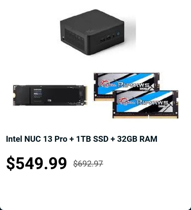 Intel NUC 13 Pro + 1TB SSD + 32GB RAM