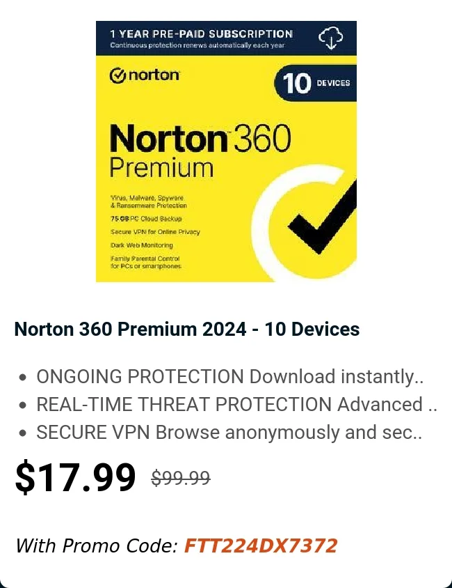 Norton 360 Premium 2024 - 10 Devices