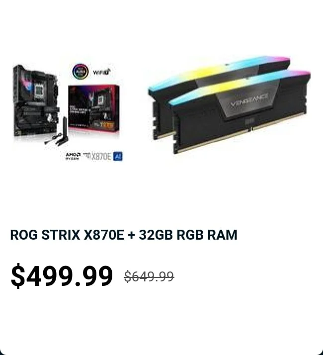 ROG STRIX X870E + 32GB RGB RAM