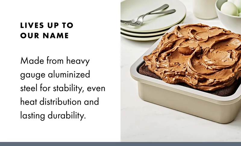 LIVES UP TO OUR NAME. Made from heavy gauge aluminized steel for stability, even heat distribution and lasting durability..