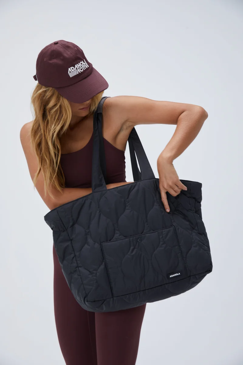 Image of Quilted Nylon Tote Bag - Slate Grey