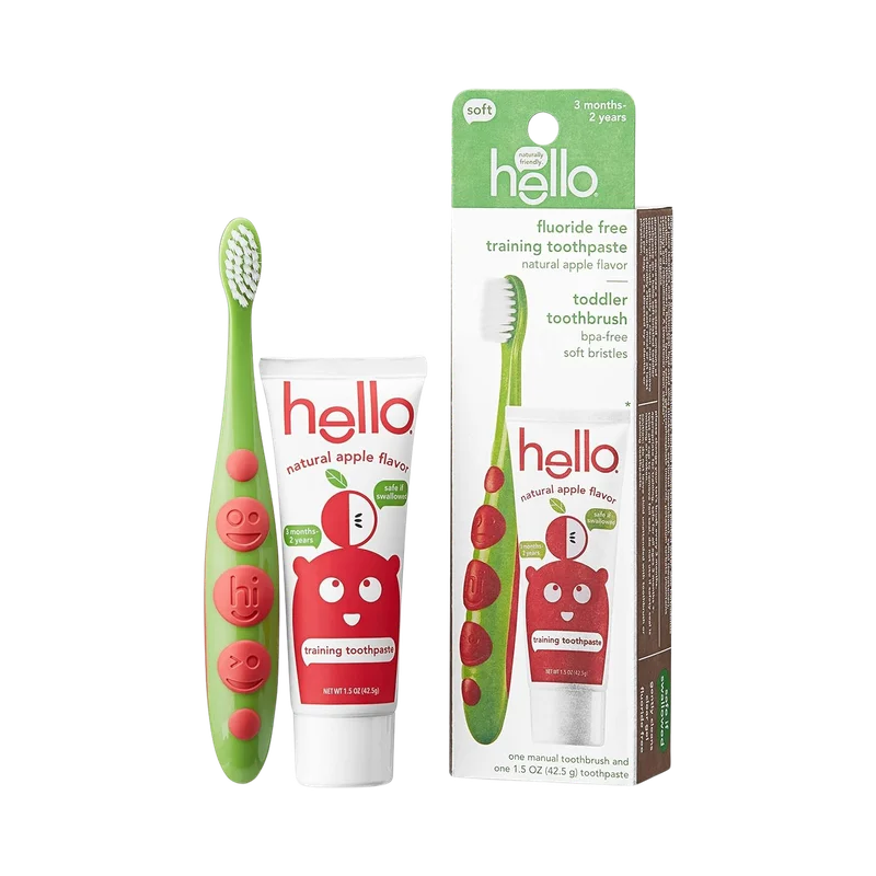 Image of Apple Toddler Training Toothpaste & Brush