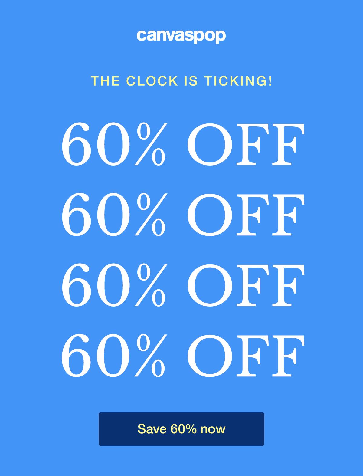 The clock is ticking! Get 60% off now.