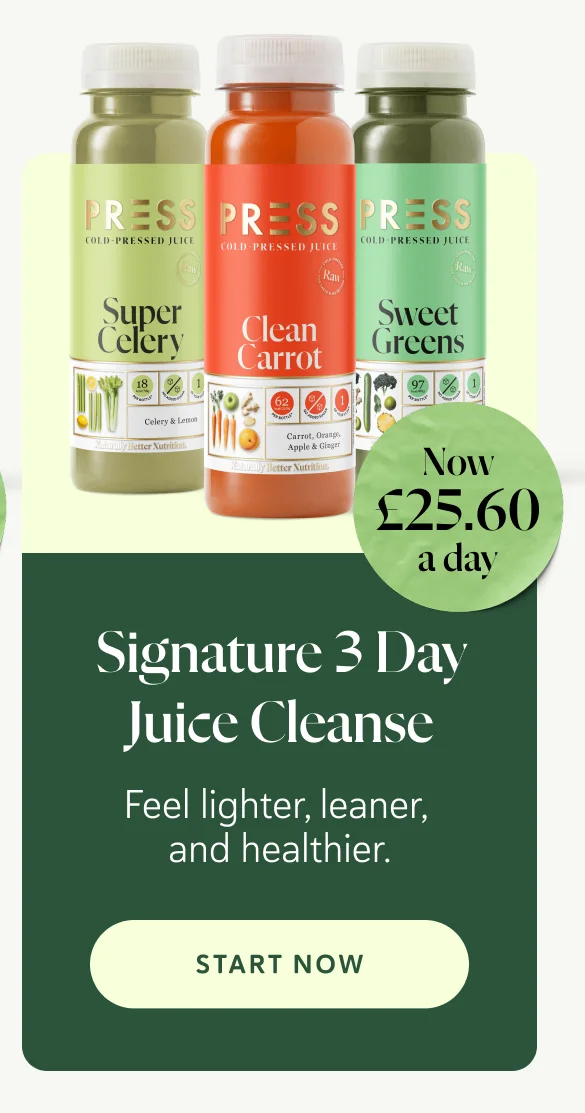 Signature 3 Day Juice Cleanse Feel lighter, leaner, and healthier. Now £25.60 a day