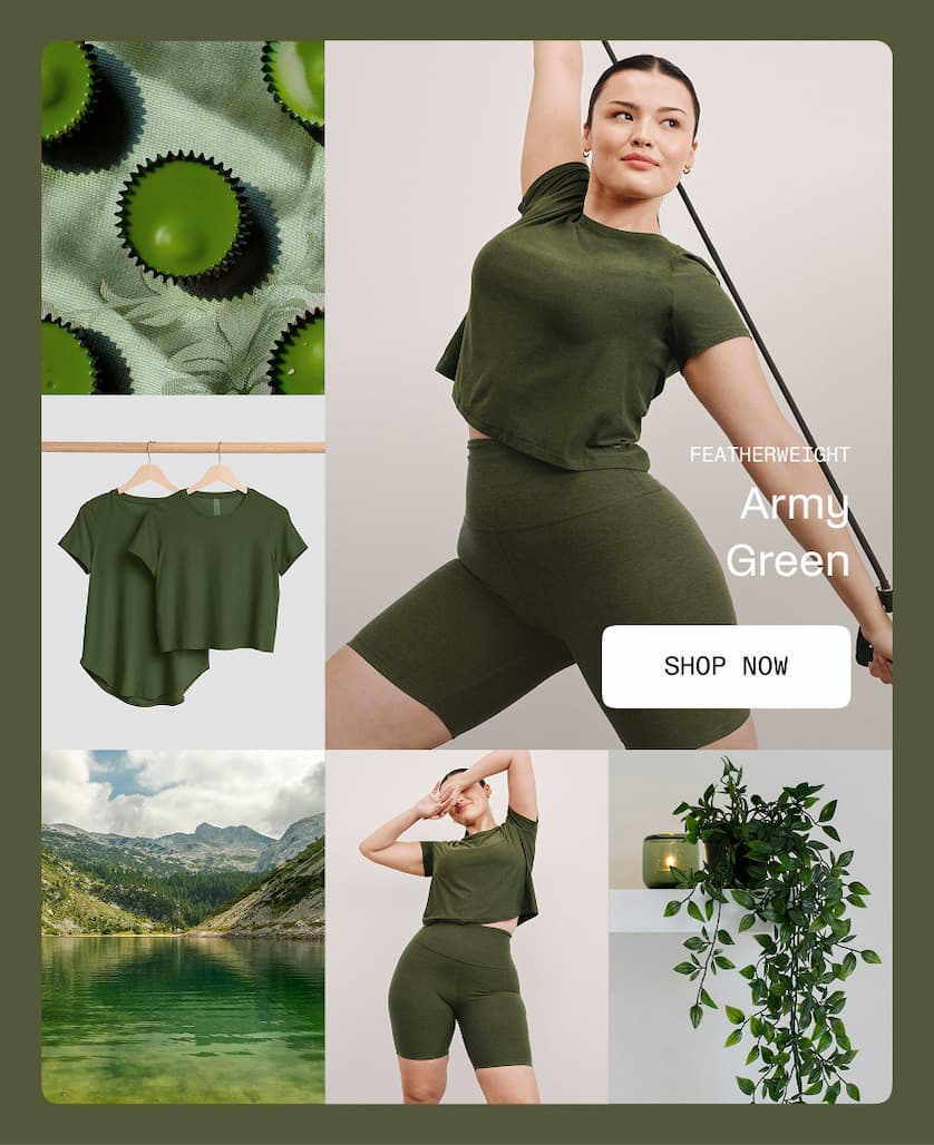 Featherweight Supreme Cropped Tee in Army Green Heather