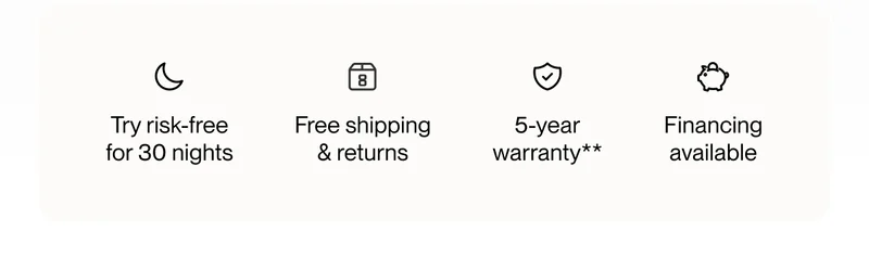 Try risk-free for 30 nights | Free shipping & returns | 5-year warranty