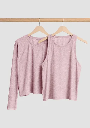 Featherweight Daydreamer Pullover in Blush Blooms Heather