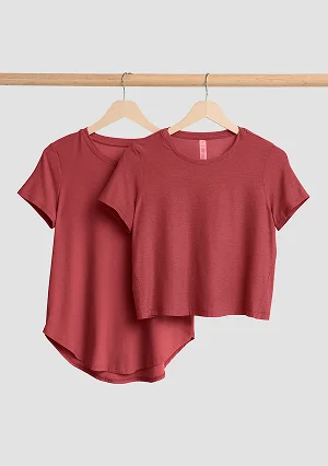 Featherweight Supreme Cropped Tee in Faded Rose Heather
