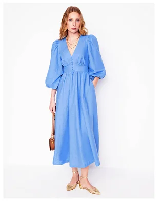 Lola Blouson Maxi Dress Ocean Blue