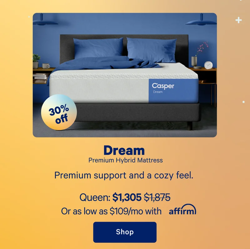 Dream Premium Hybrid Mattress; Premium support and a cozy feel.