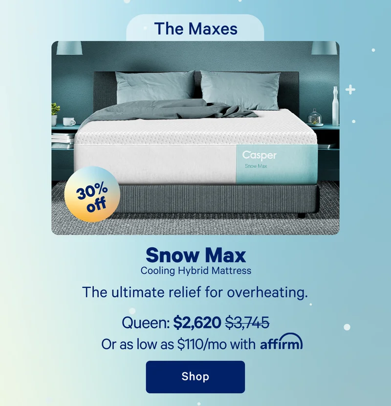 Snow Max Cooling Hybrid Mattress; The ultimate relief for overheating.