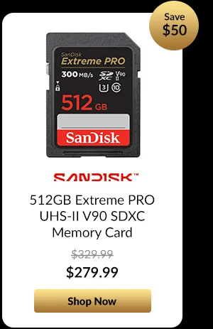 SanDisk 512GB Extreme PRO UHS-II V90 SDXC Memory Card