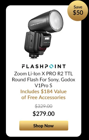 Flashpoint Zoom Li-Ion X PRO R2 TTL Round Flash For Sony, Godox V1Pro S