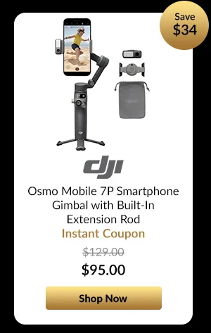 DJI Osmo Mobile 7P Smartphone Gimbal with Built-In Extension Rod