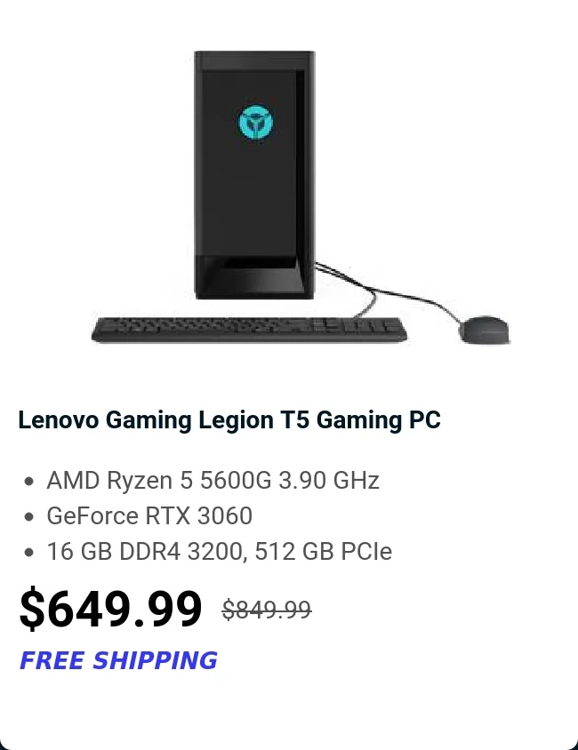 Lenovo Gaming Legion T5 Gaming PC