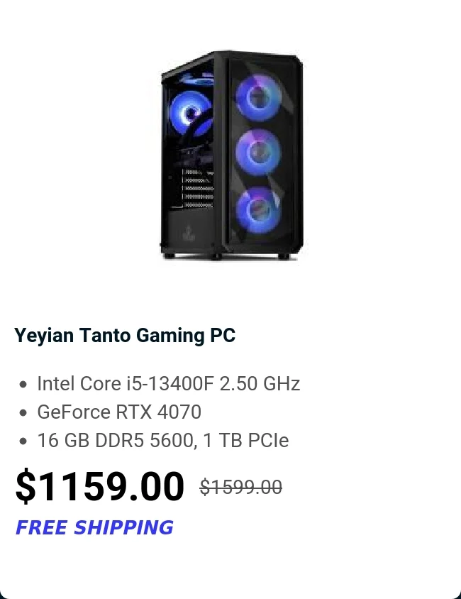Yeyian Tanto Gaming PC