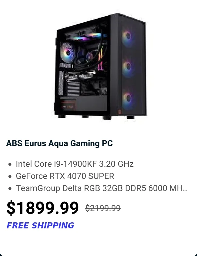 ABS Eurus Aqua Gaming PC