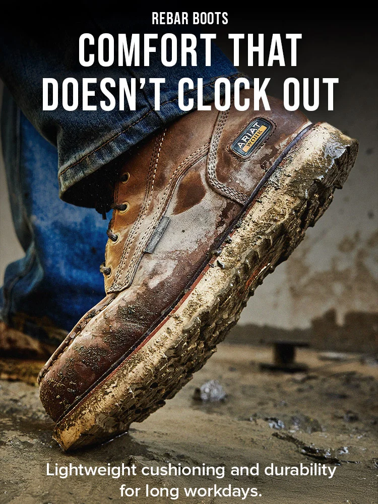 REBAR BOOTS. COMFORT THAT DOESN'T CLOCK OUT.