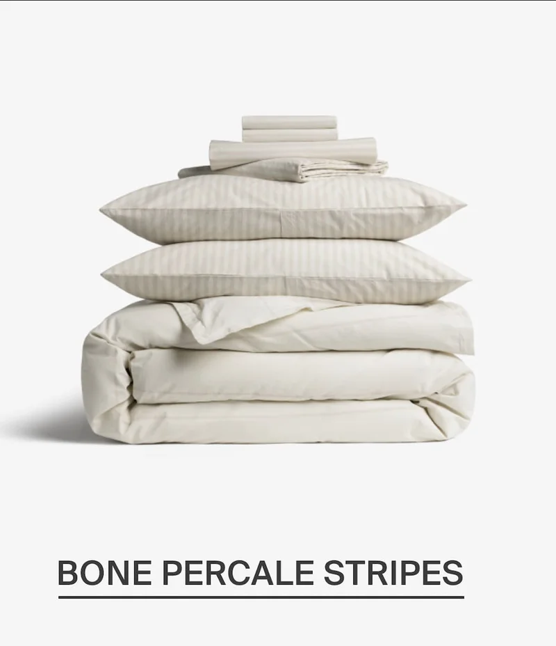 Bone percale stripes