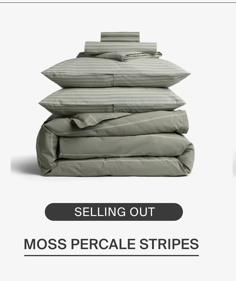 Moss Percale Stripes