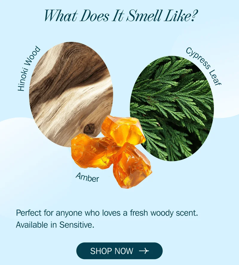 What Does It Smell Like? - Perfect for anyone who loves a fresh woody scent. Available in Sensitive. | SHOP NOW