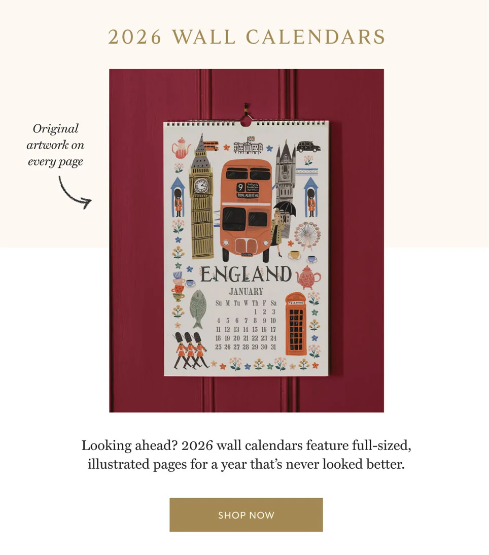 2026 Wall Calendars Looking ahead? 2026 wall calendars feature full-sized, illustrated pages for a year that’s never looked better. Shop now
