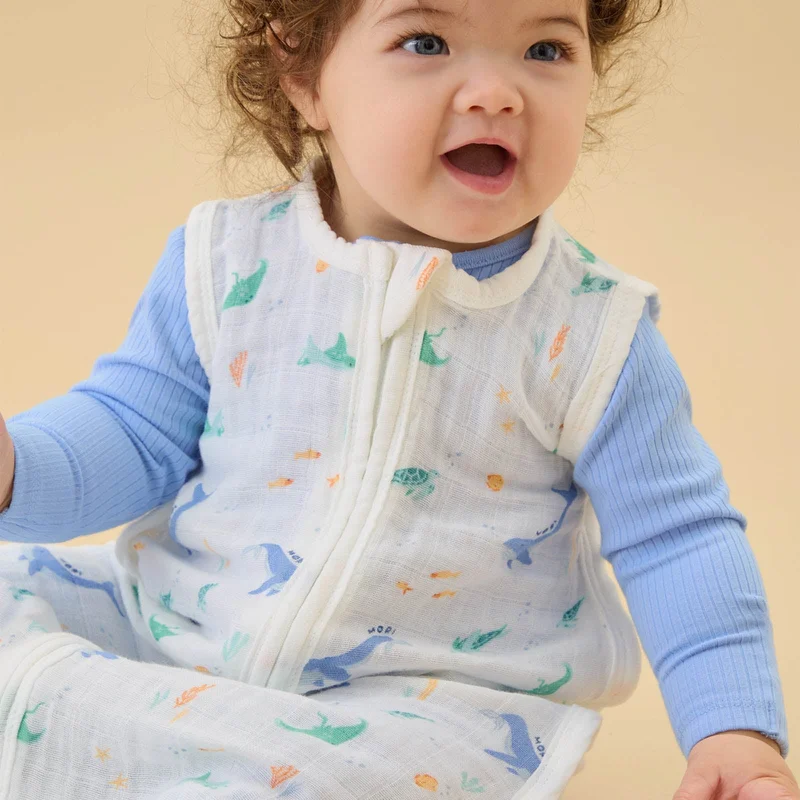 Image of Ocean Dreams Muslin Front Opening Sleep Sack