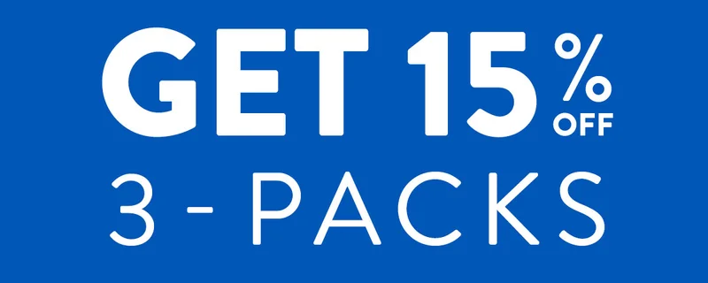 GET 15% OFF 3- PACKS