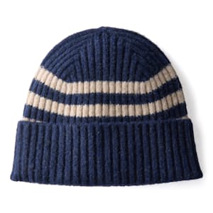 Boiled Wool Striped Beanie