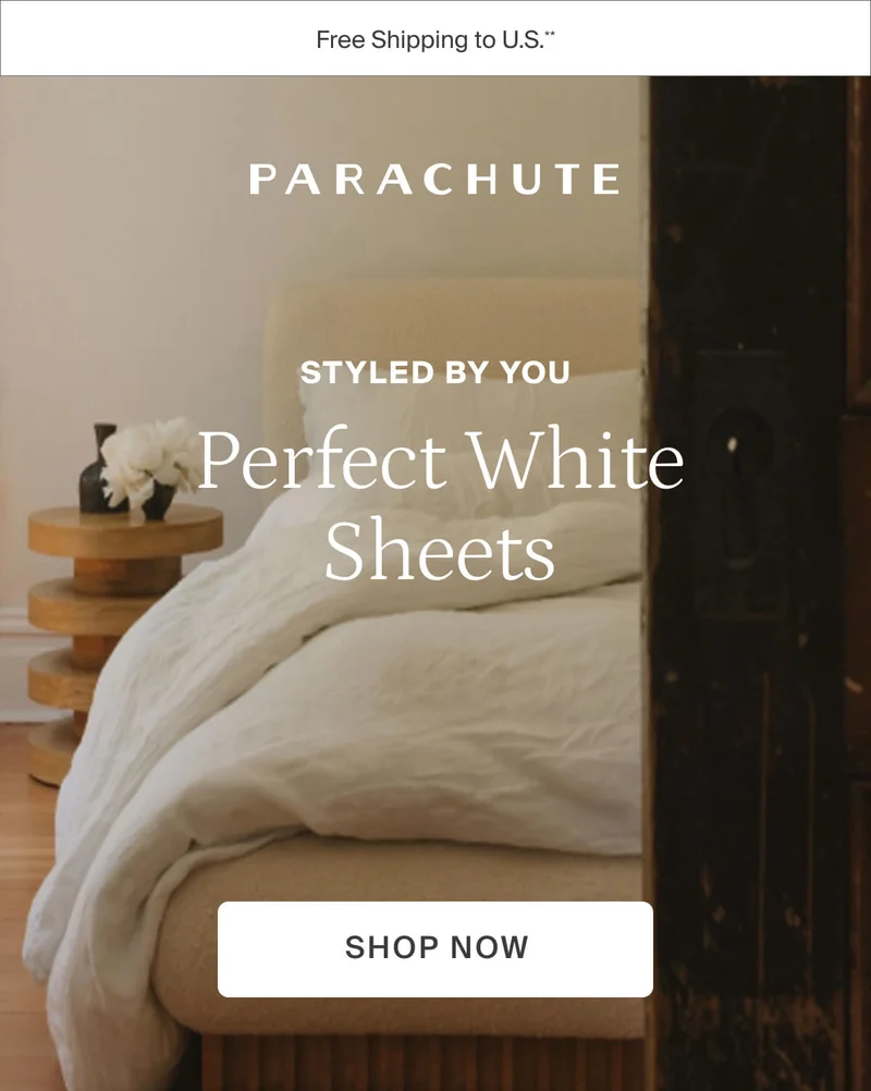 Styled by you, perfect white sheets. Shop now.